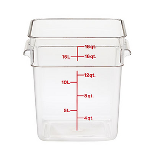 CM 18SFSCW 18 QUART CLEAR SQUARE CONTAINER   6EA/CS